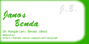 janos benda business card