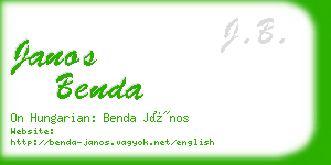 janos benda business card